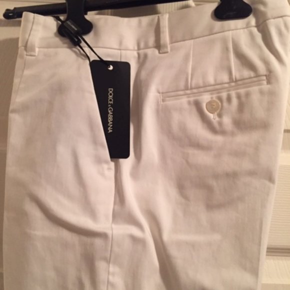 Dolce & Gabbana white crop ankle cotton pants - brand new with tags - Picture 2 of 3